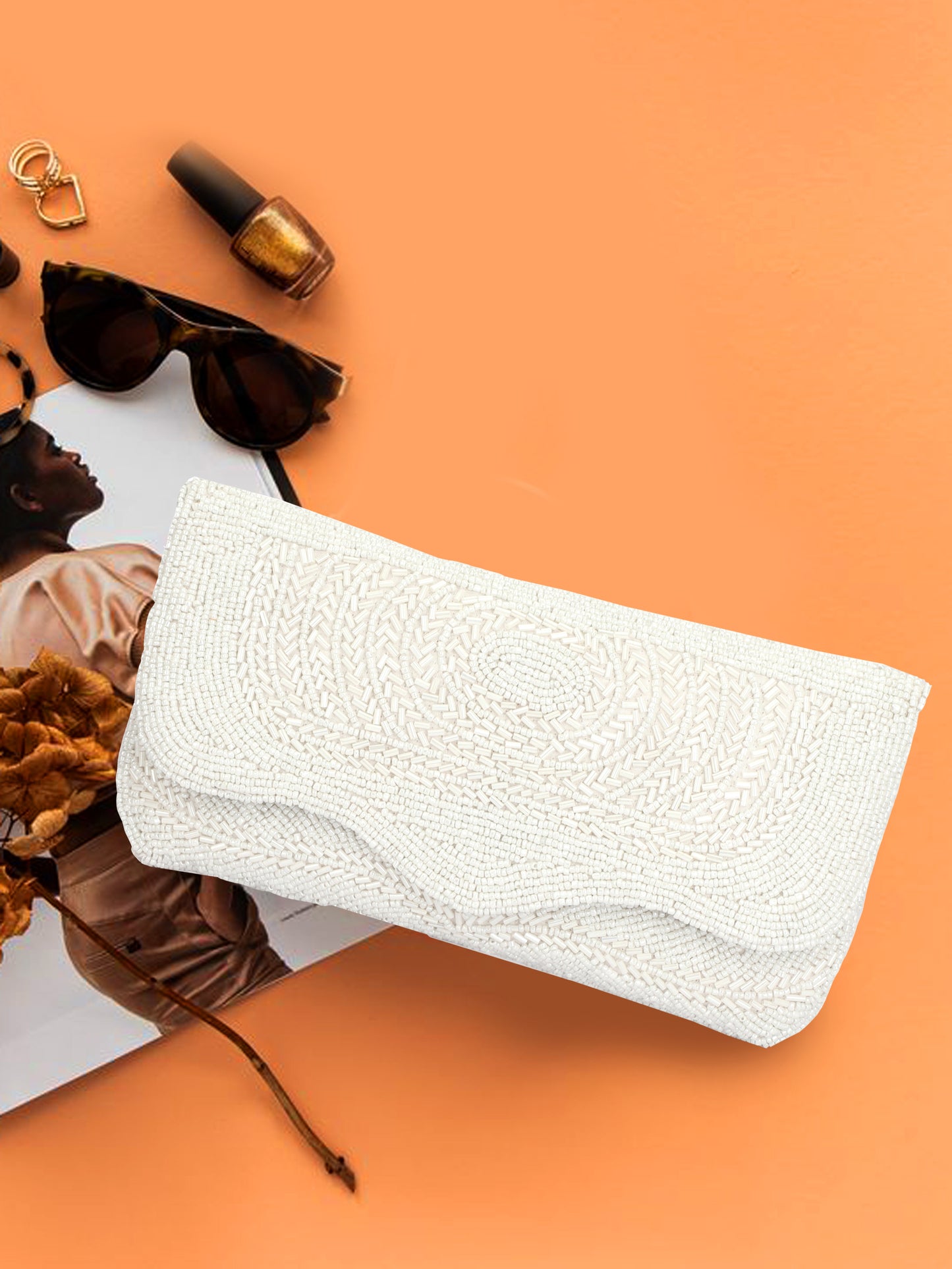 Designer Beaded party wear handmade clutch pursee