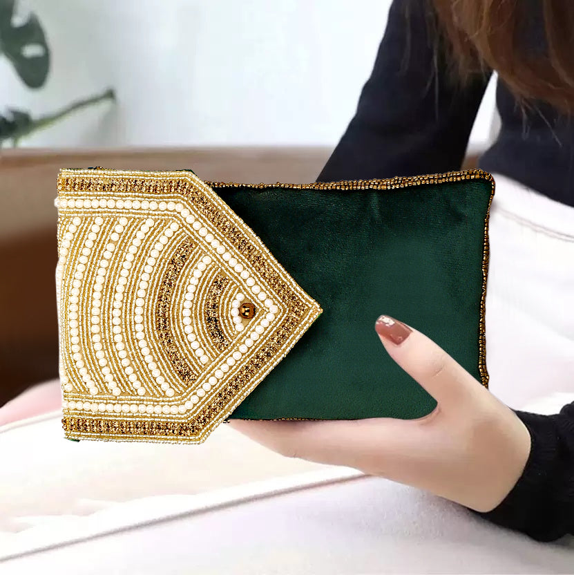 Designer Beaded women mobile pouch sling bag