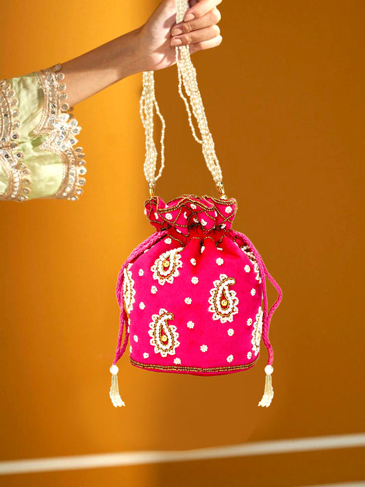 Zardosi work women Designer pasiely design potli bag