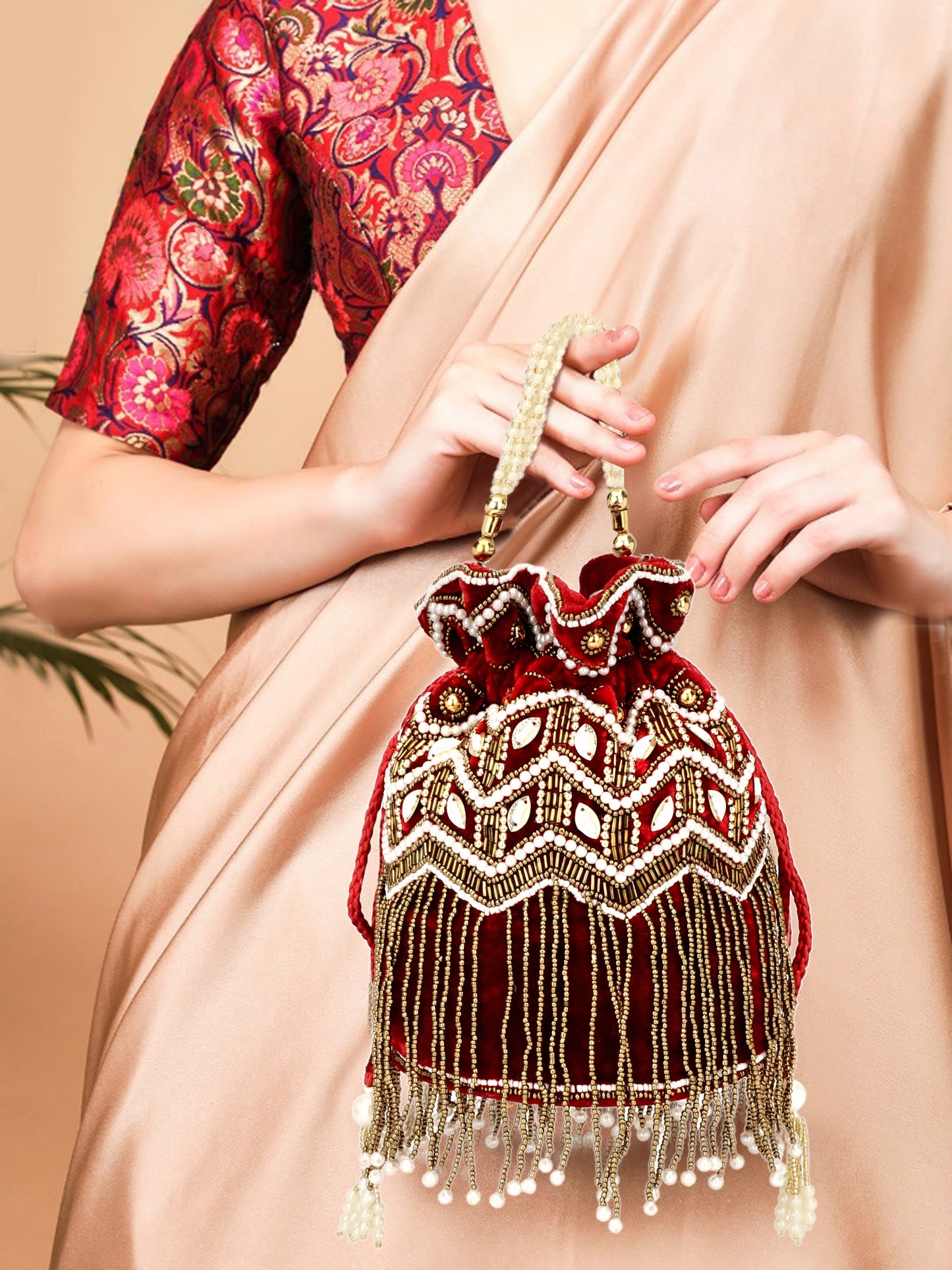 Handmade Stylish Embroidered Pouch for Weddings, Festivals & Parties