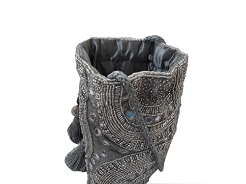 Trendy women silver beads potli bag