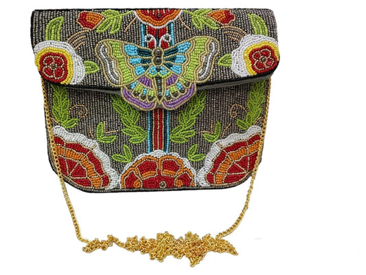 Fashinable girls beaded sling bag