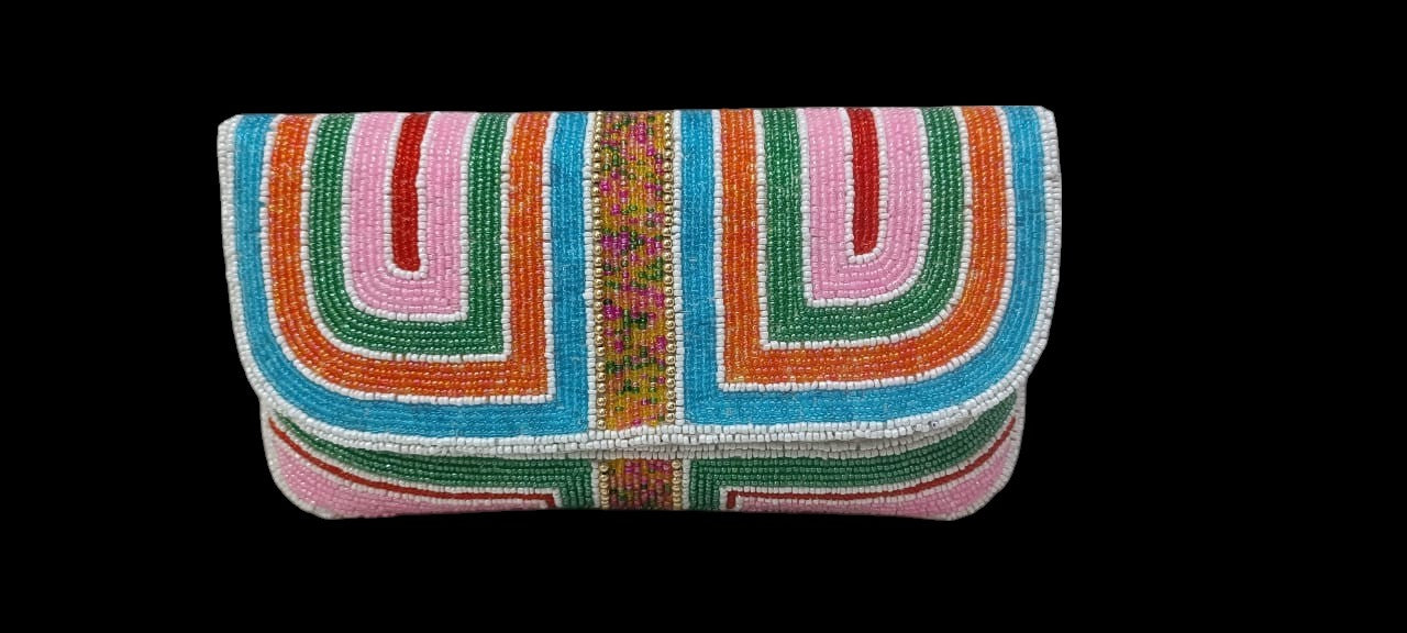 Designer Beaded Multi Beads women clutch purse