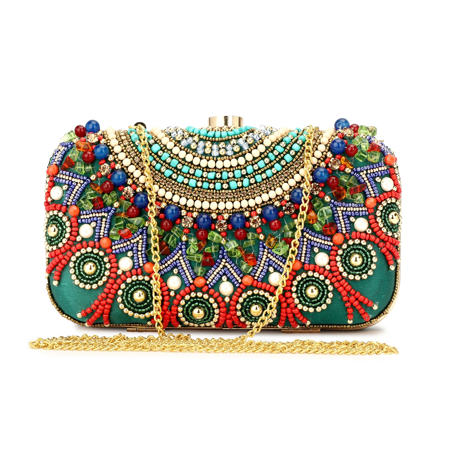 Multicolor rhinestone latest design women and girls partywear clutch box purse