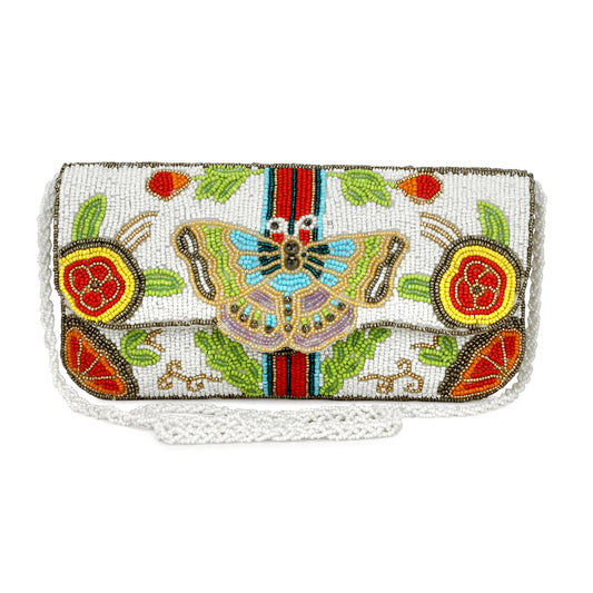 Butterfly design Handmade Beaded women clutch purse