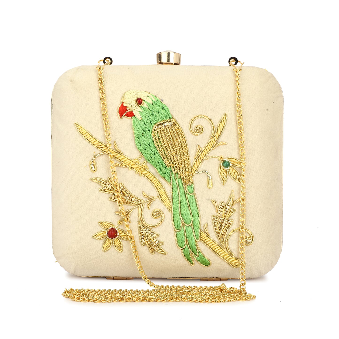 Latest design fashoinable zardosi work clutch purse