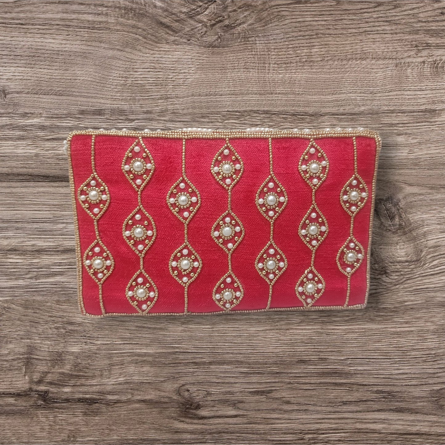 Latest style women partywear red color clutch purse