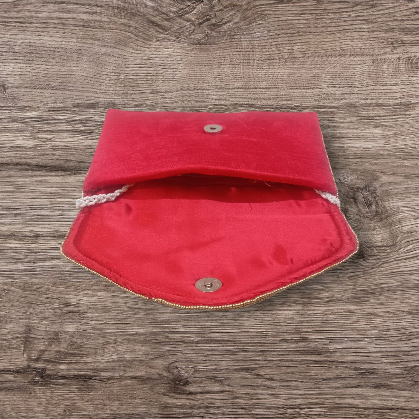 Latest style women partywear red color clutch purse