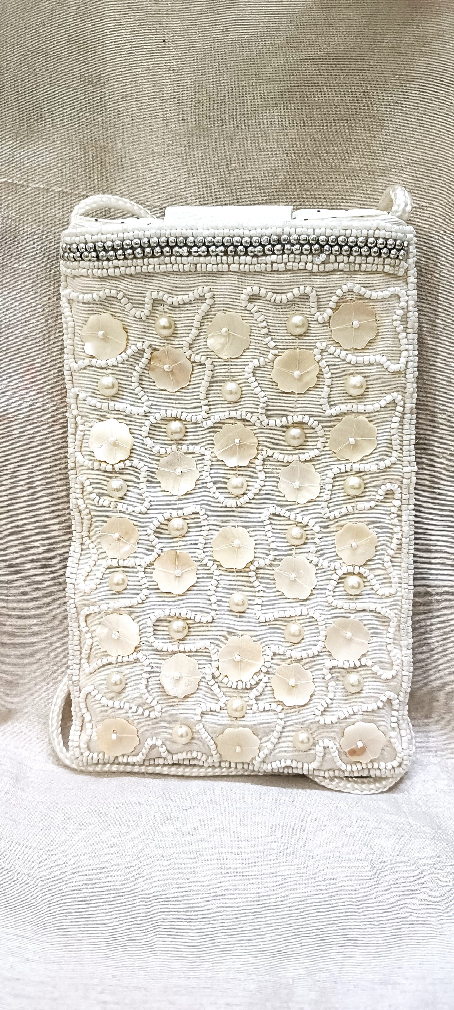 MOP work white color women sling style mobile pouch bag