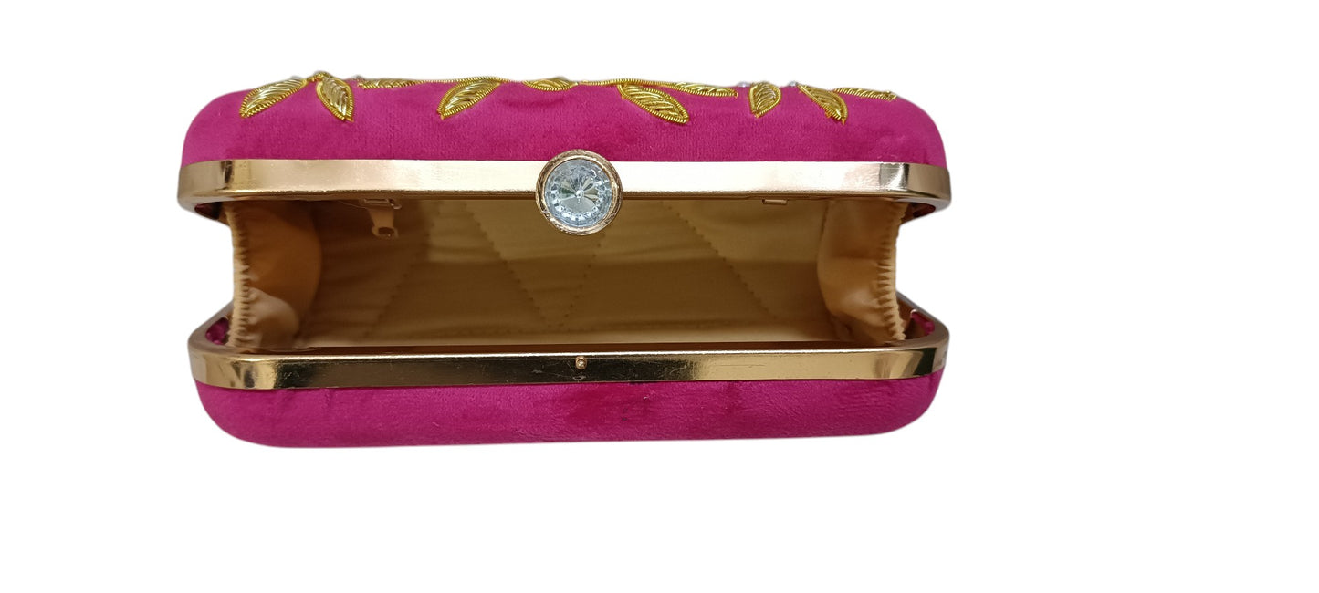 women zari work designer partywear clutch purse