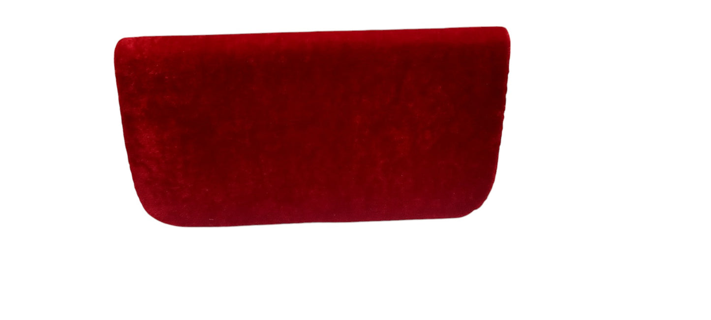 women red velvet wedding sling bag cum clutch purse