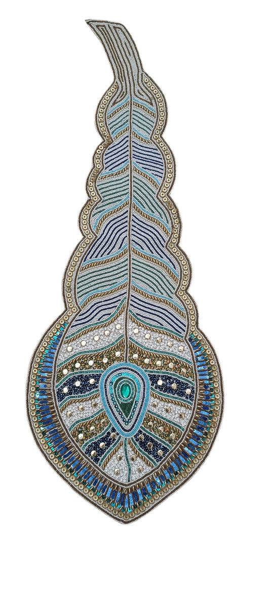 Beaded Handmade colorful center decorative table runner size 14x36 inch