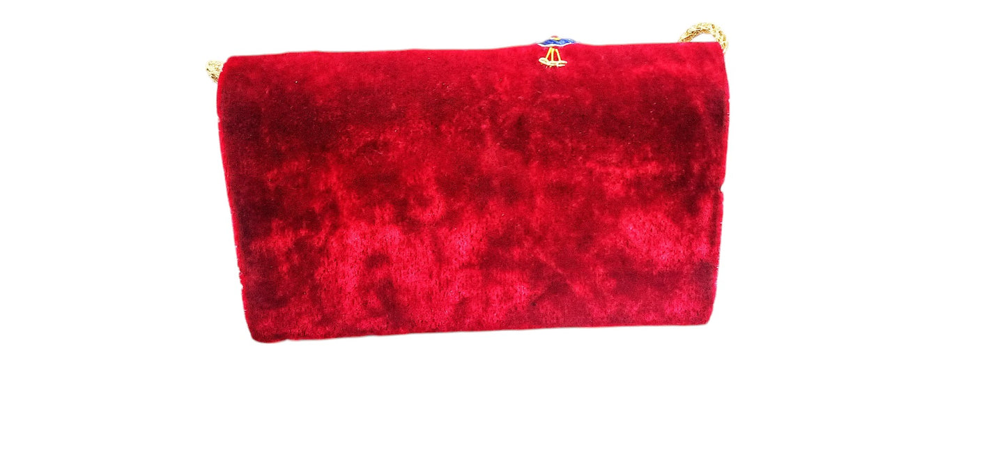 Peacock design handmade women velvet sling bag