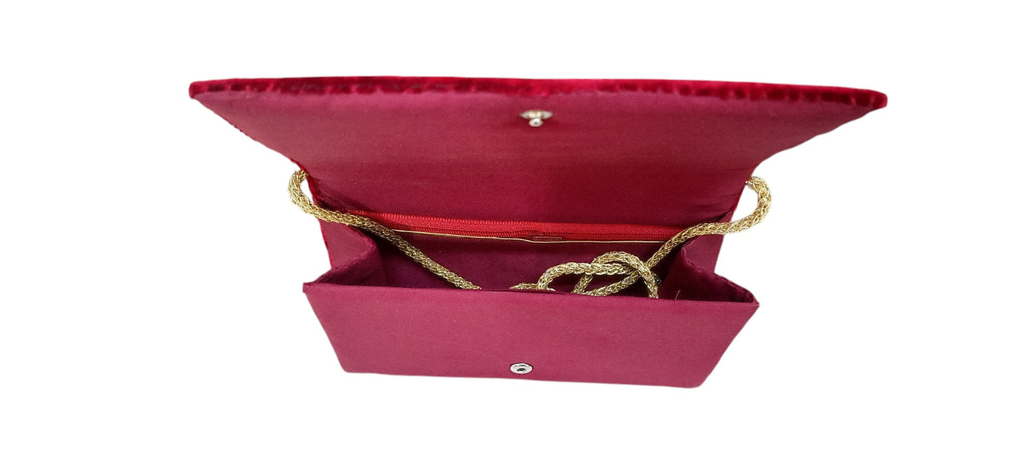 Peacock design handmade women velvet sling bag