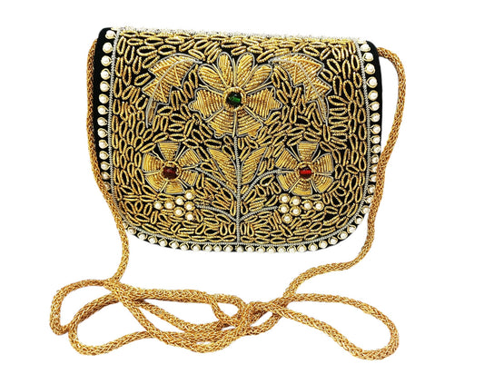 women zardosi work handmade sling bag