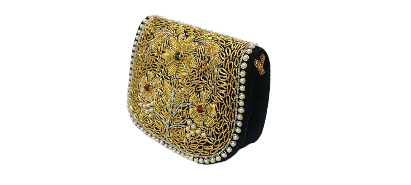 women zardosi work handmade sling bag