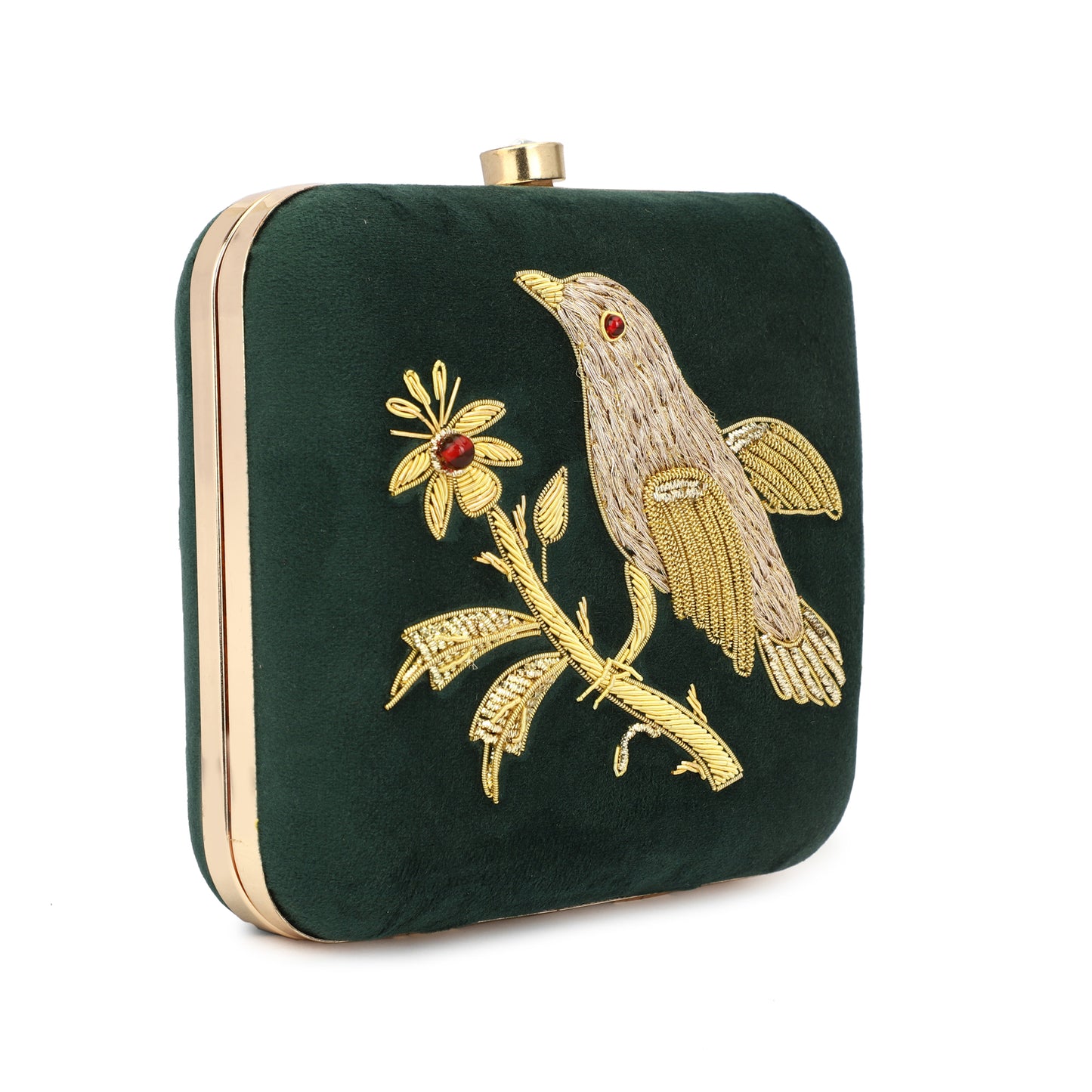 Designer women black color clutch box purse