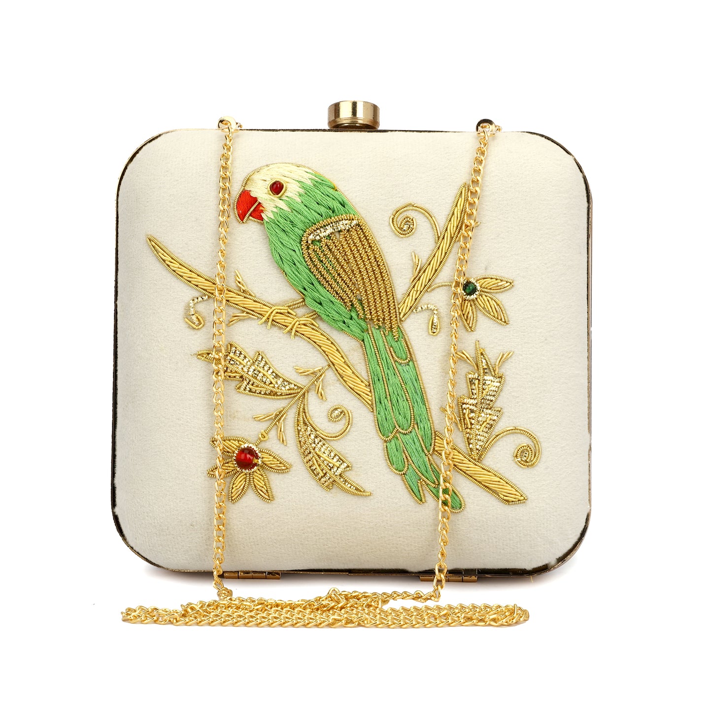 Parrot design designer partywear clutch purse