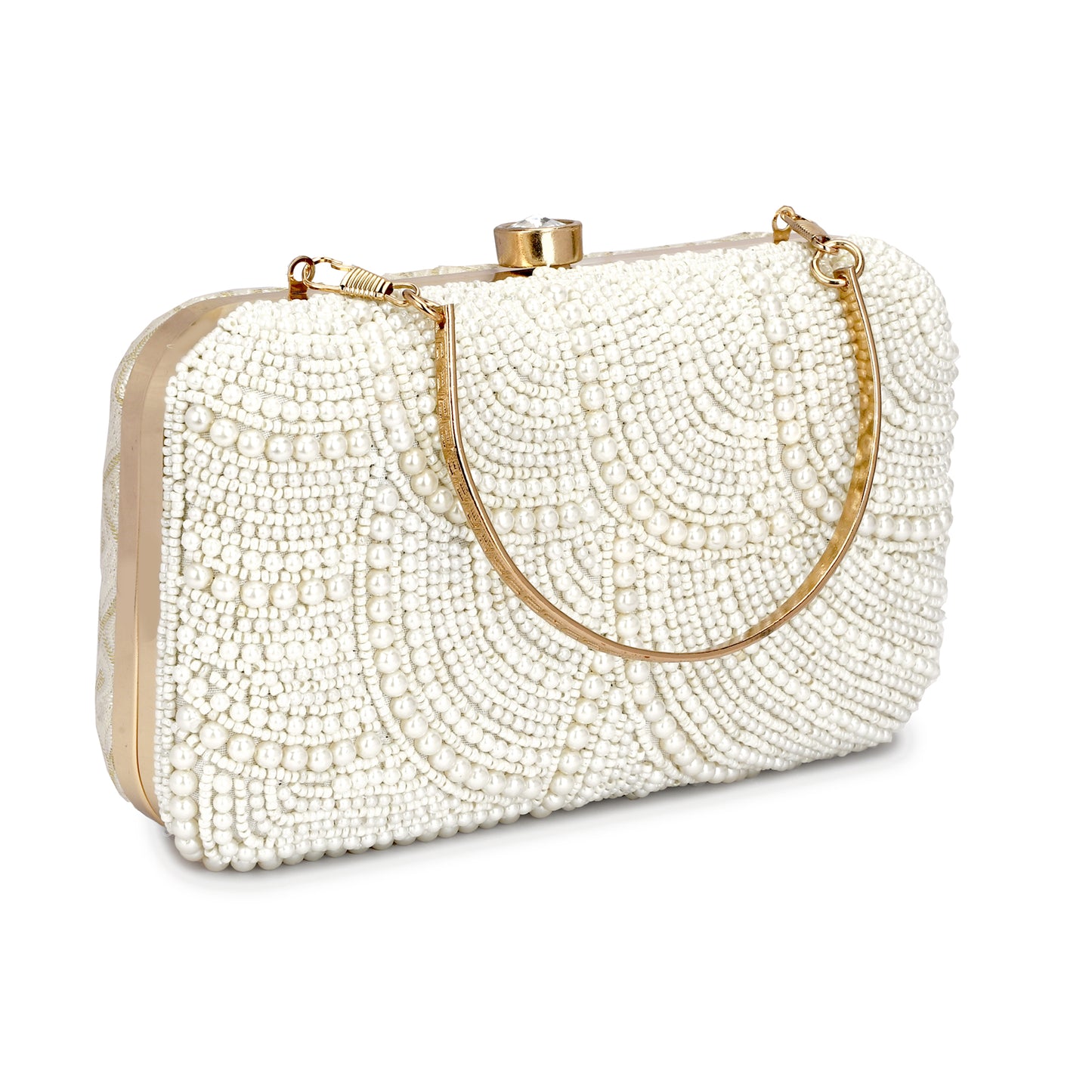 Women Hand Embroidered Sequins Box Clutch for Wedding Party