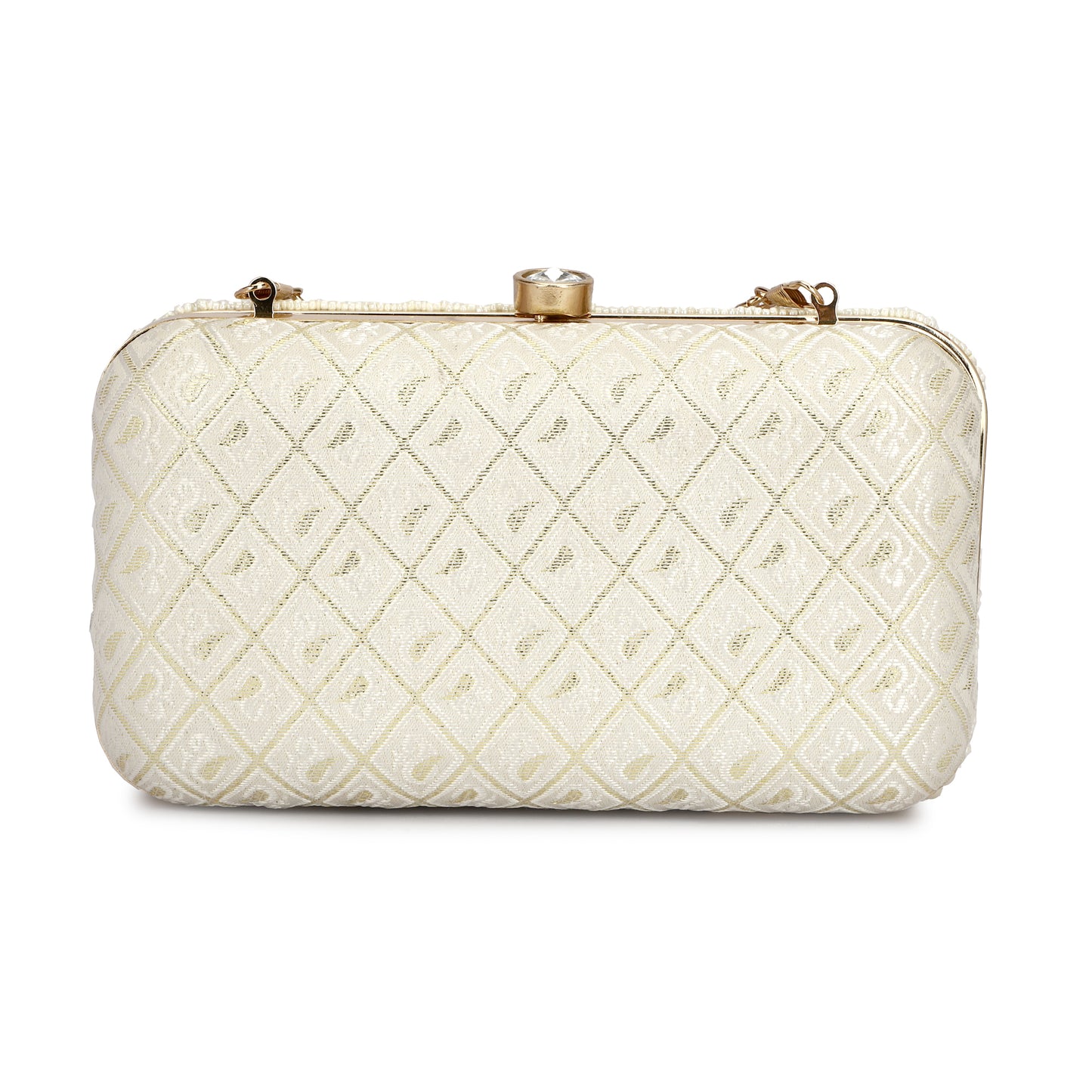 Women Hand Embroidered Sequins Box Clutch for Wedding Party