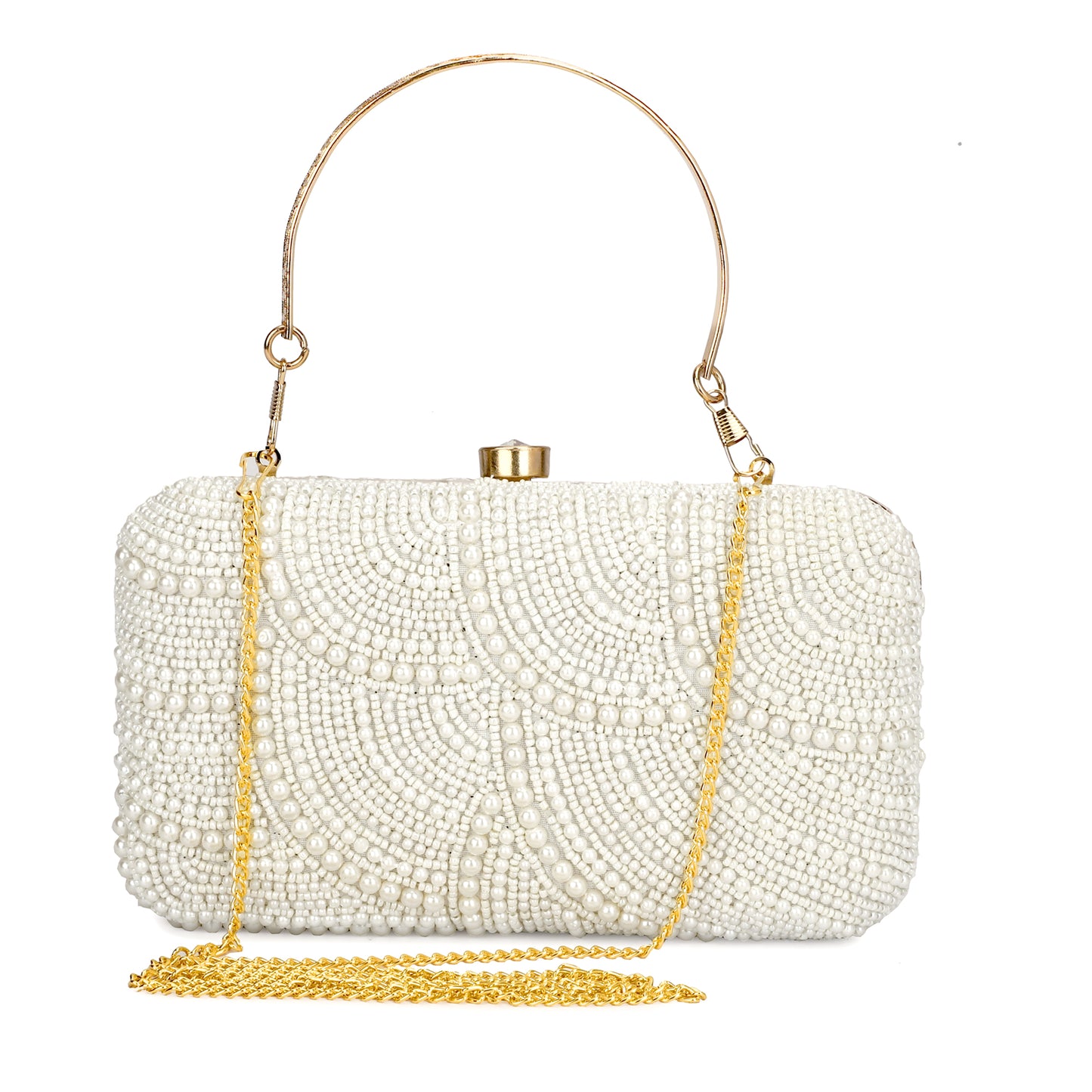 Women Hand Embroidered Sequins Box Clutch for Wedding Party