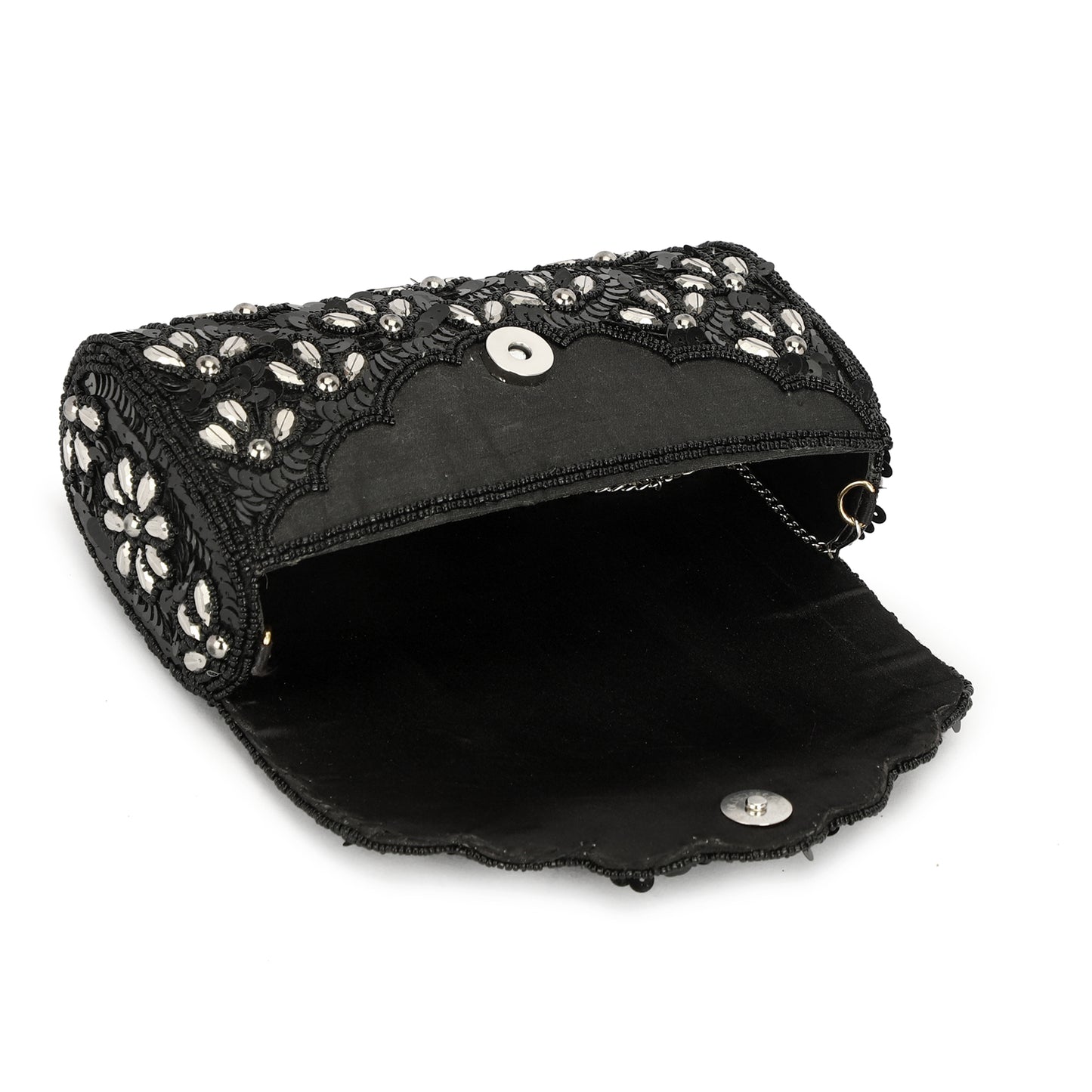 women black color partywear clutch purse