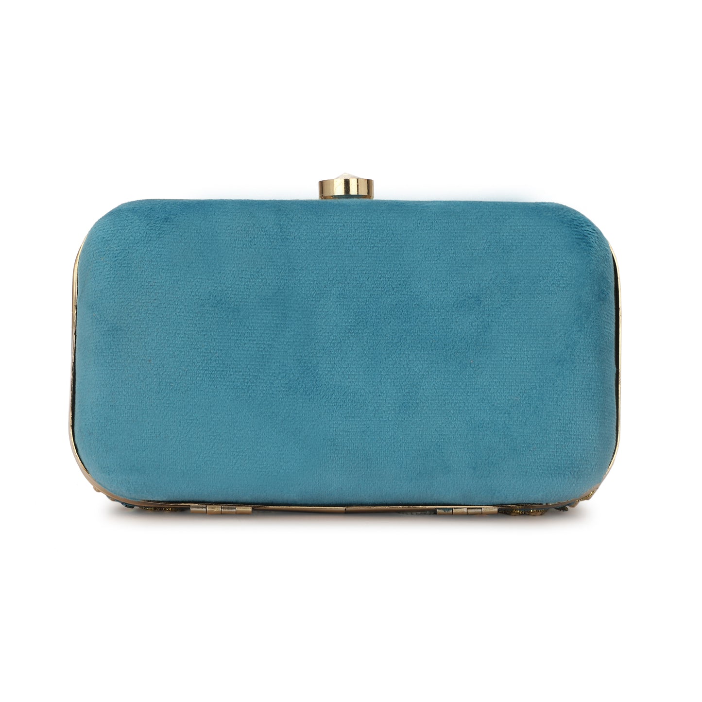 women blue color designer handmade clutch box purse