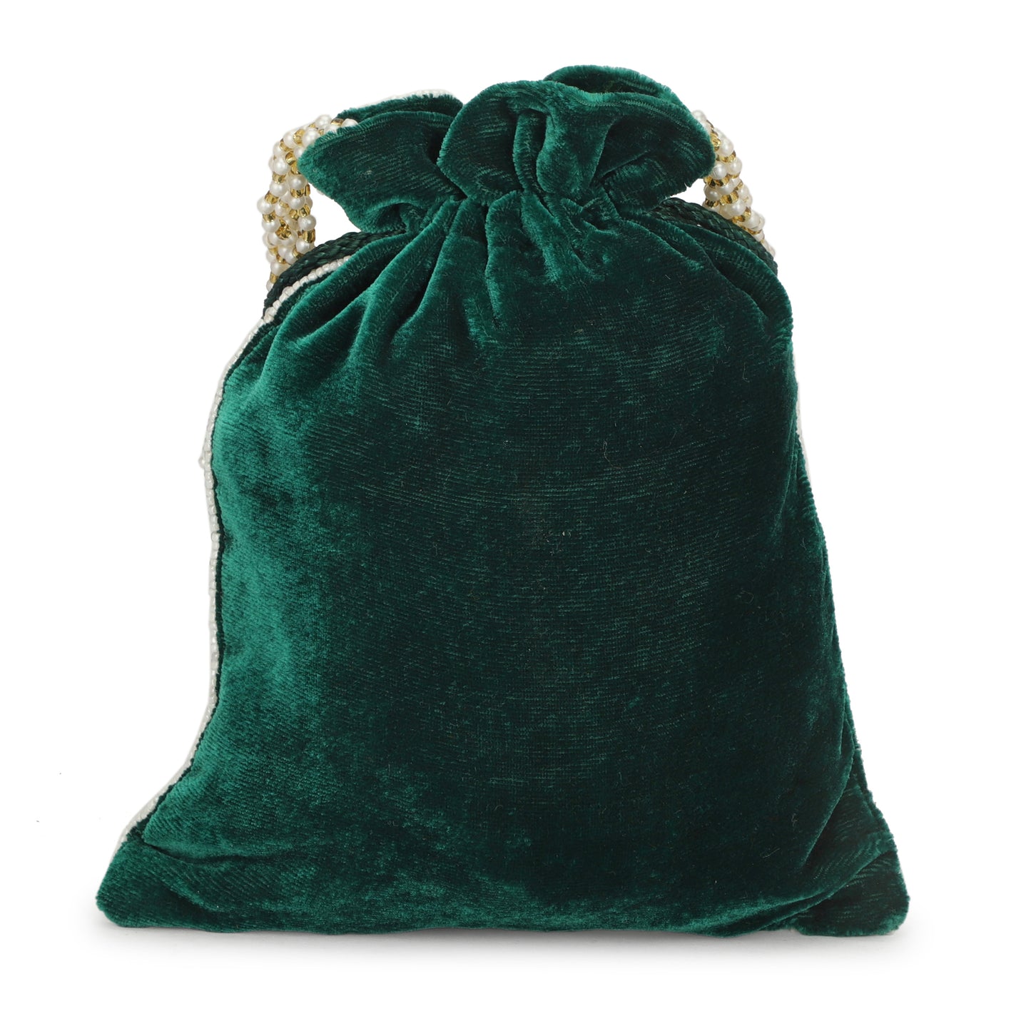 Beaded Women Green Potli Bag