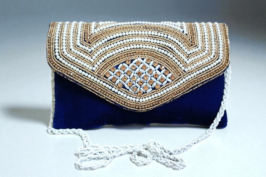 Designer Evening Party sling bah, sling bag For Women, Wedding Clutch, Gift for her, (Blue)