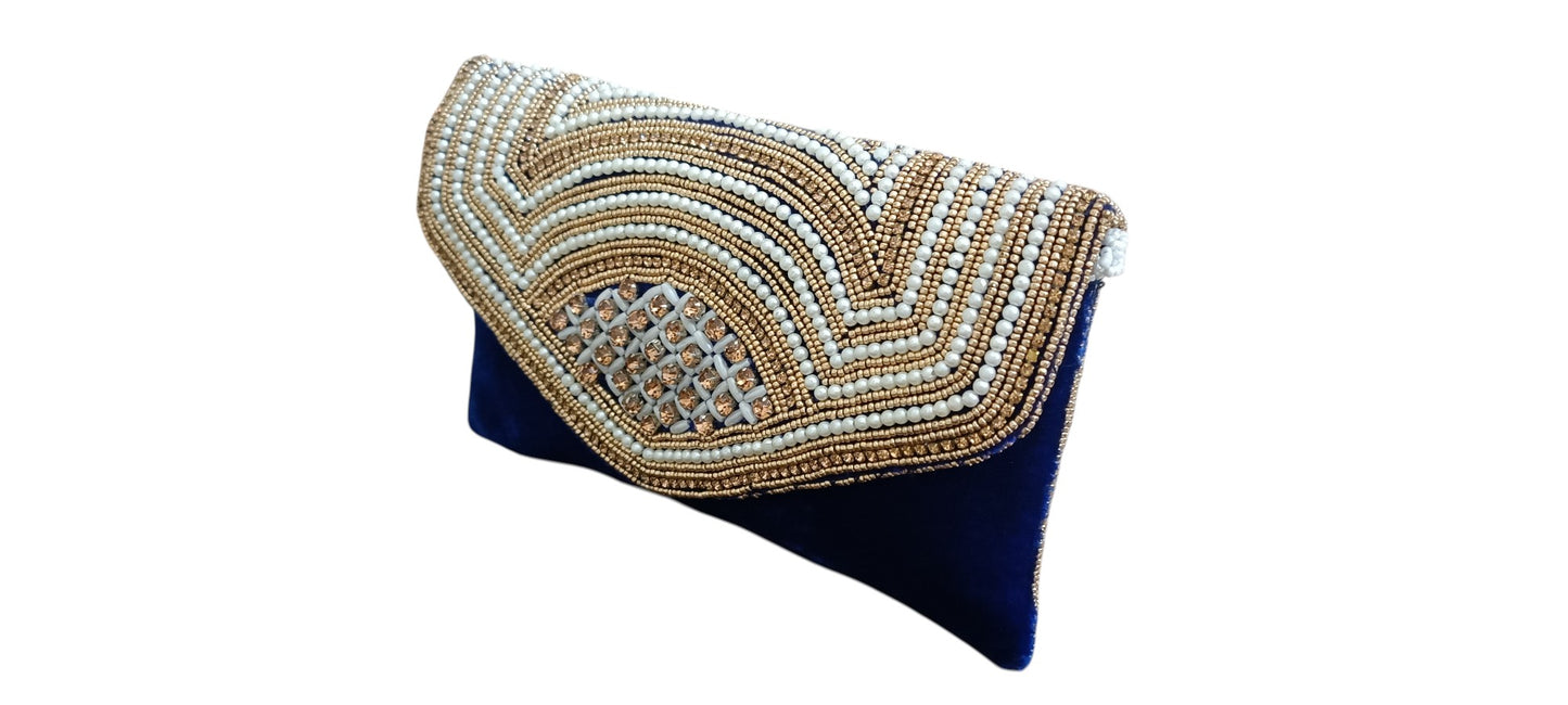 Designer Evening Party sling bah, sling bag For Women, Wedding Clutch, Gift for her, (Blue)