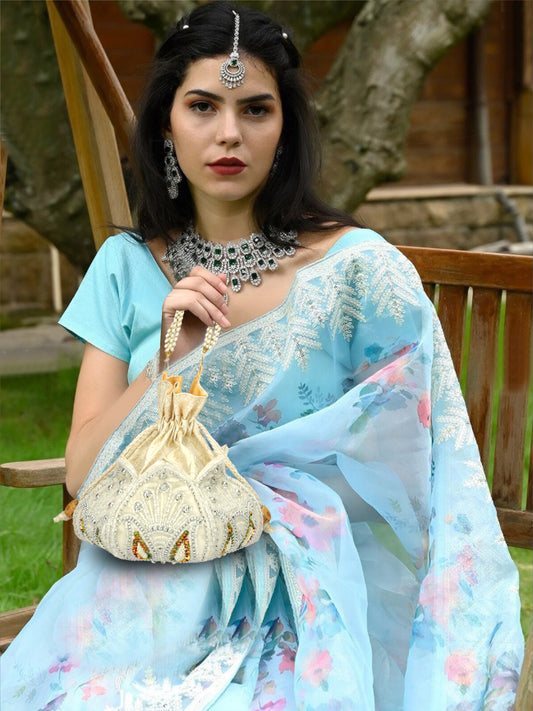 women lotus designer latest design potli bag