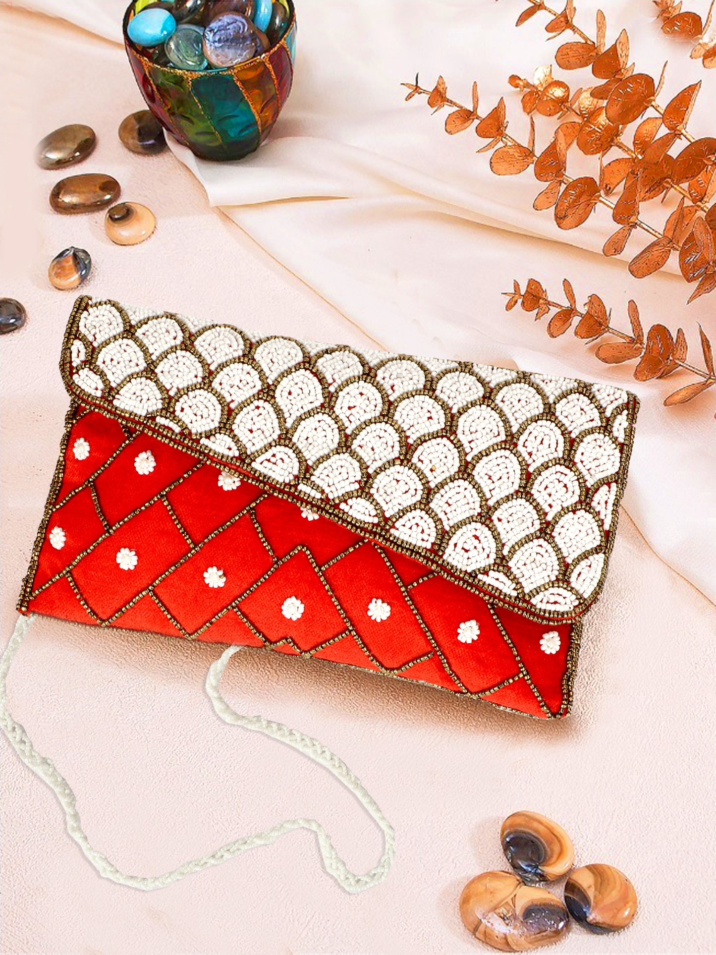 women beaded casual partywear sling bag