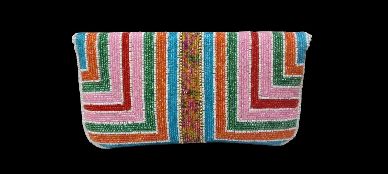 Designer Beaded Multi Beads women clutch purse