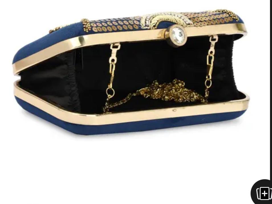 Latest design fashionable women handmade blue clutch purse