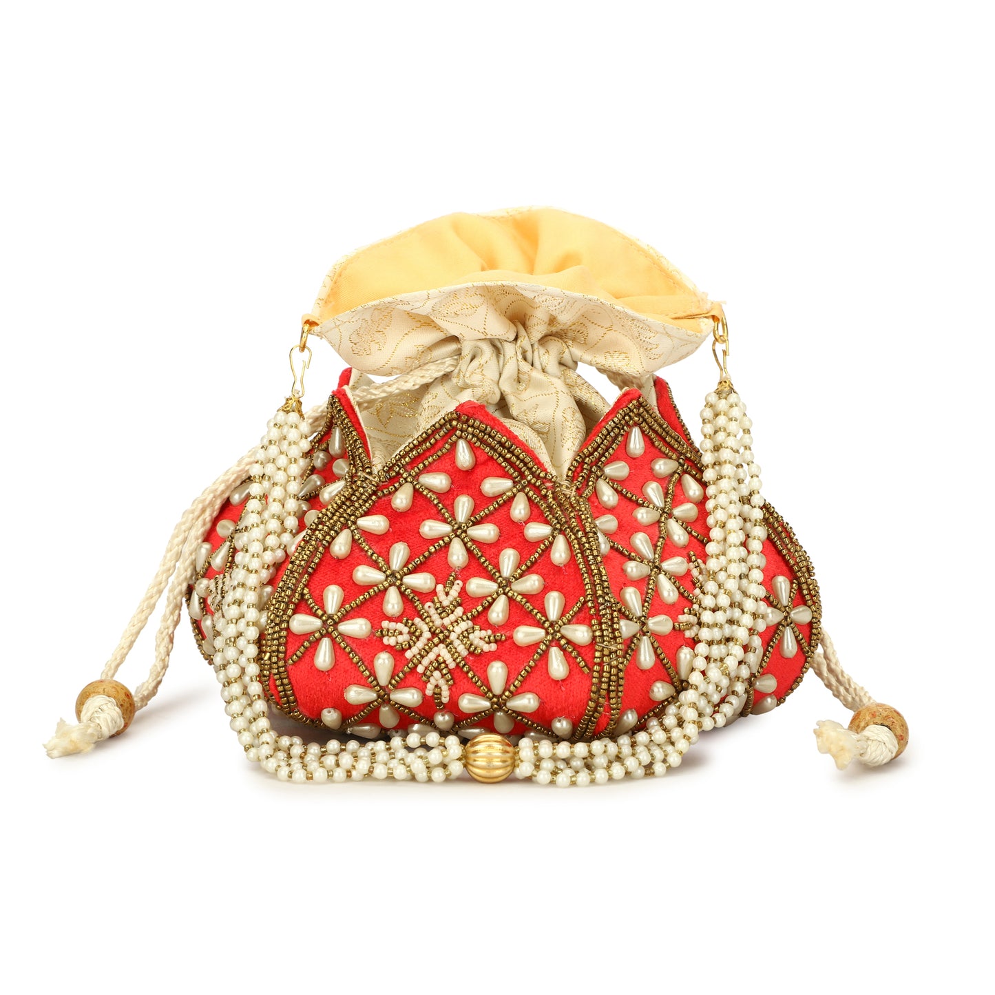 Ladies and girls lotus design party potli bag