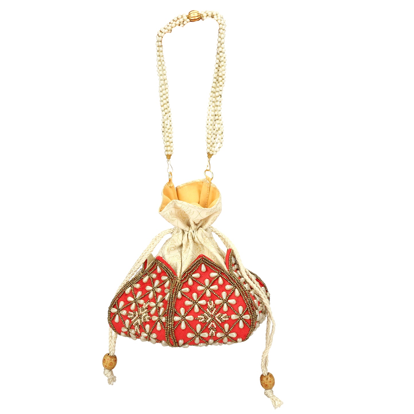 Ladies and girls lotus design party potli bag