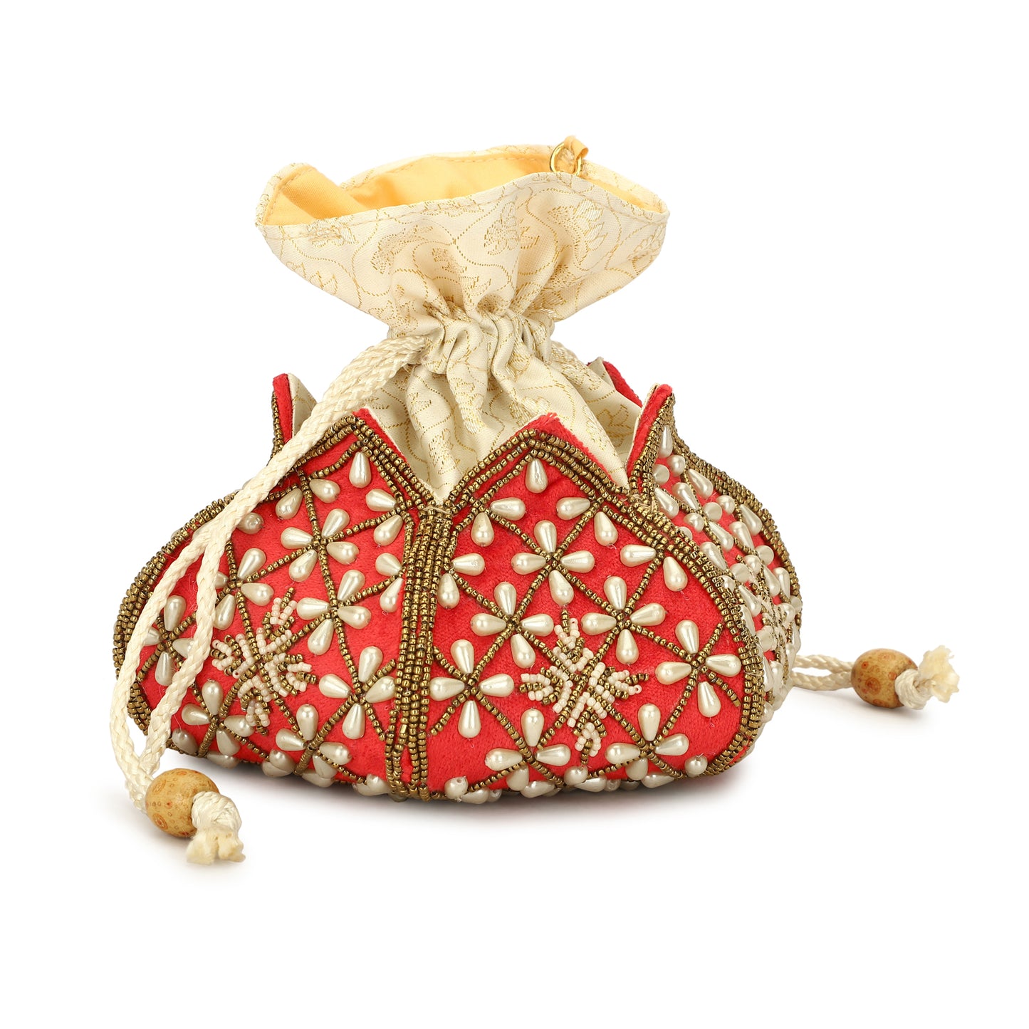 Ladies and girls lotus design party potli bag