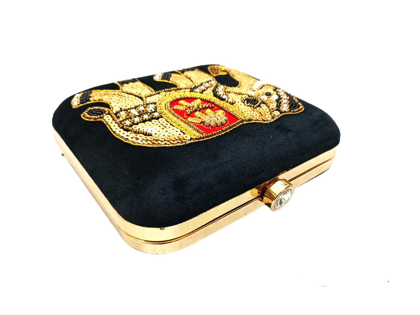 Handicraft Beautiful Bling Box womens Clutch Bag Purse For Bridal, Casual, Party, Wedding