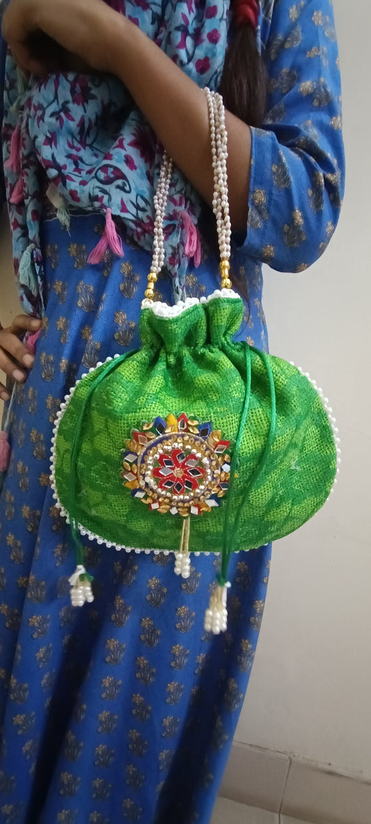 Women jute potli bag