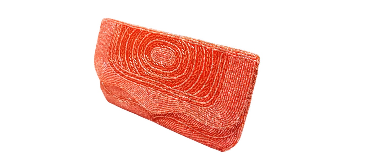 Latest style orange color women and girls party clutch purse