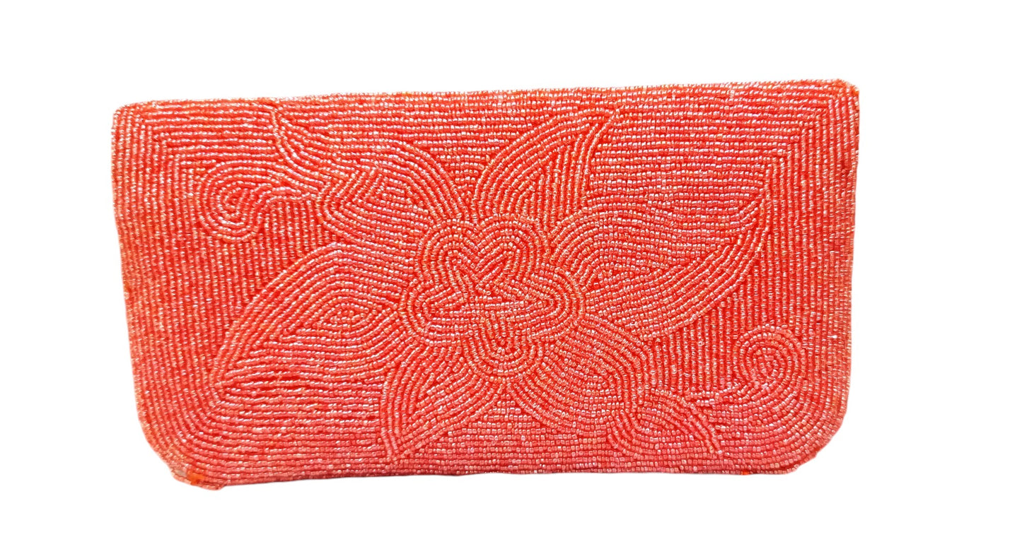 Latest style orange color women and girls party clutch purse