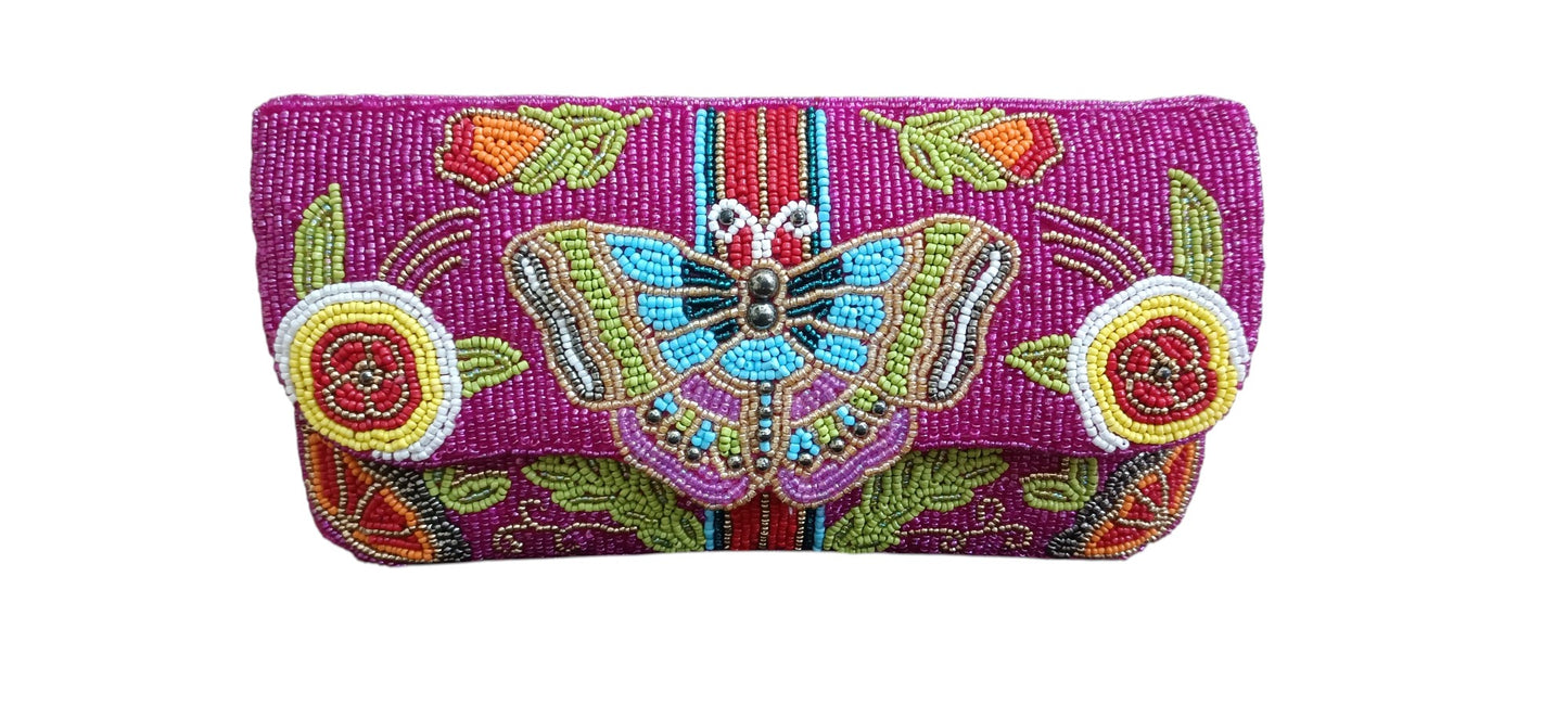 Butterfly women designer handmade clutch purse