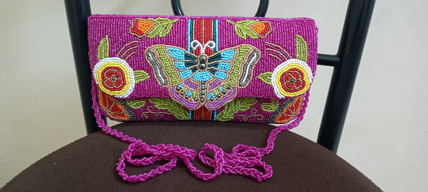 Butterfly women designer handmade clutch purse