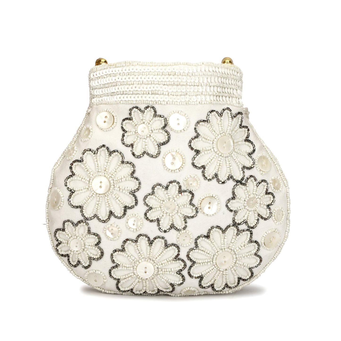 women designer white potli bag