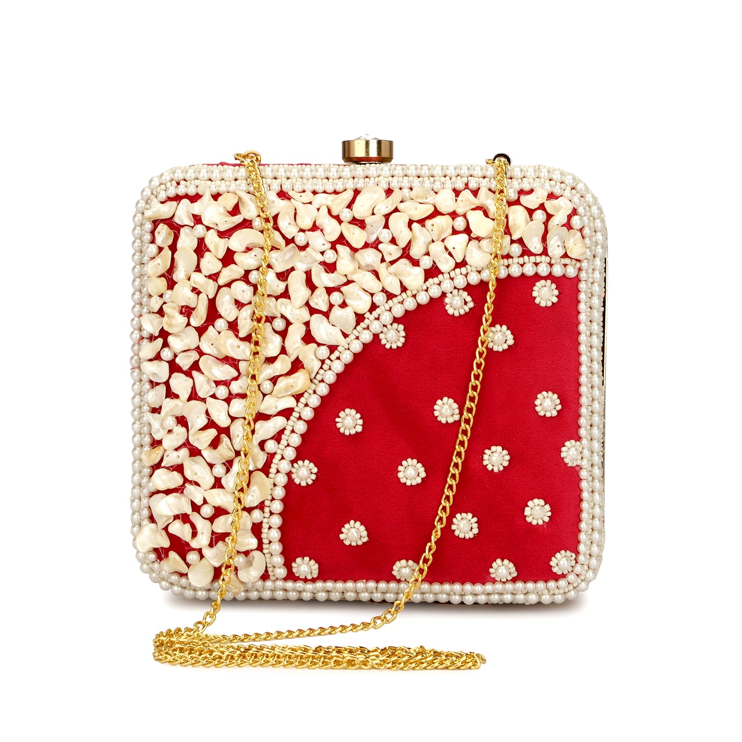 Pearl Beads hand work women and girls partywear clutch purse