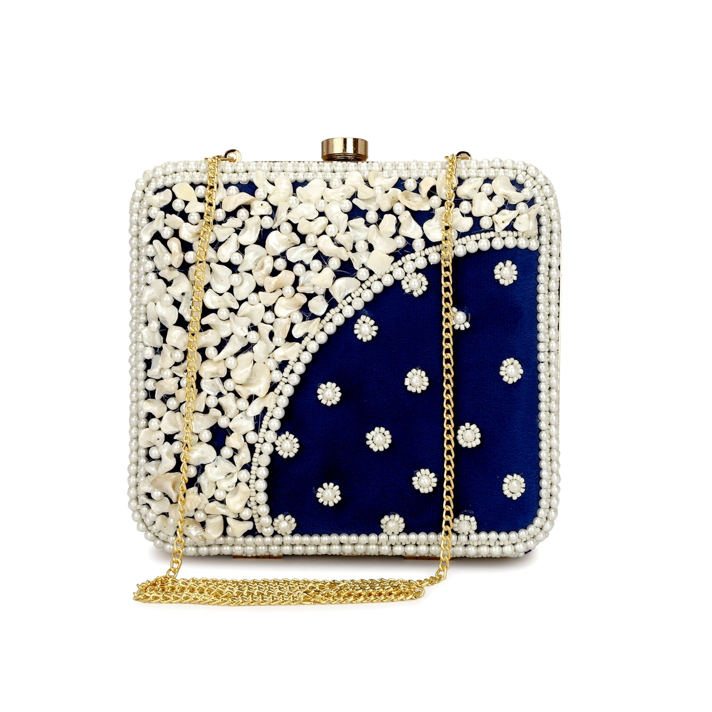 Pearl Beads hand work women and girls partywear clutch purse