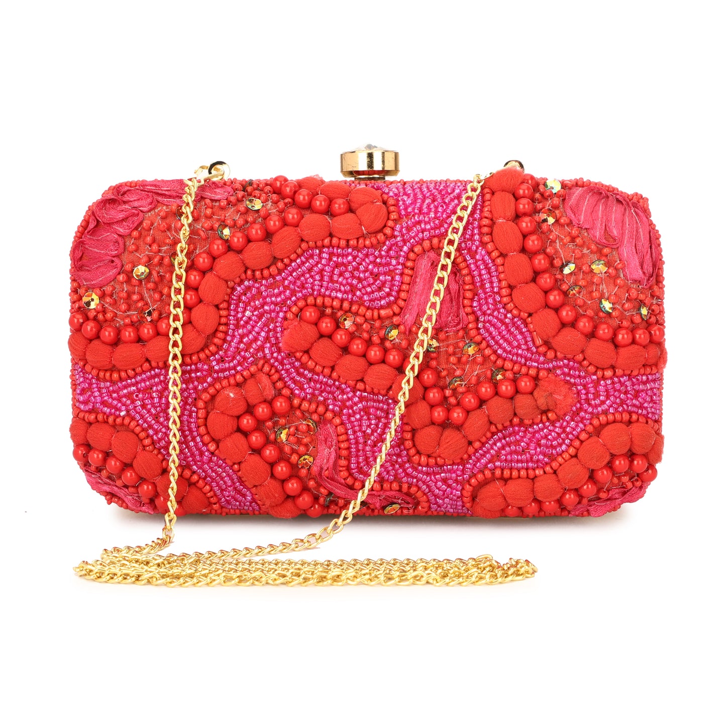 Fashions Women & Girls Embroidered  Beaded Clutch Purse for Party Wedding