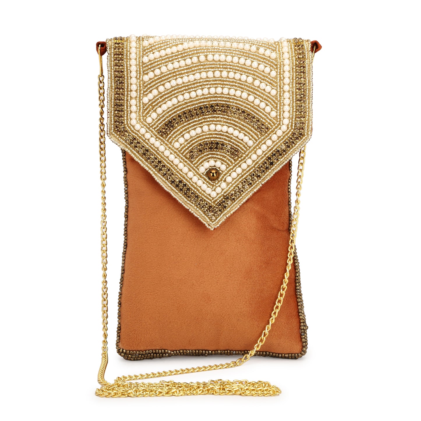 Designer Beaded women mobile pouch sling bag