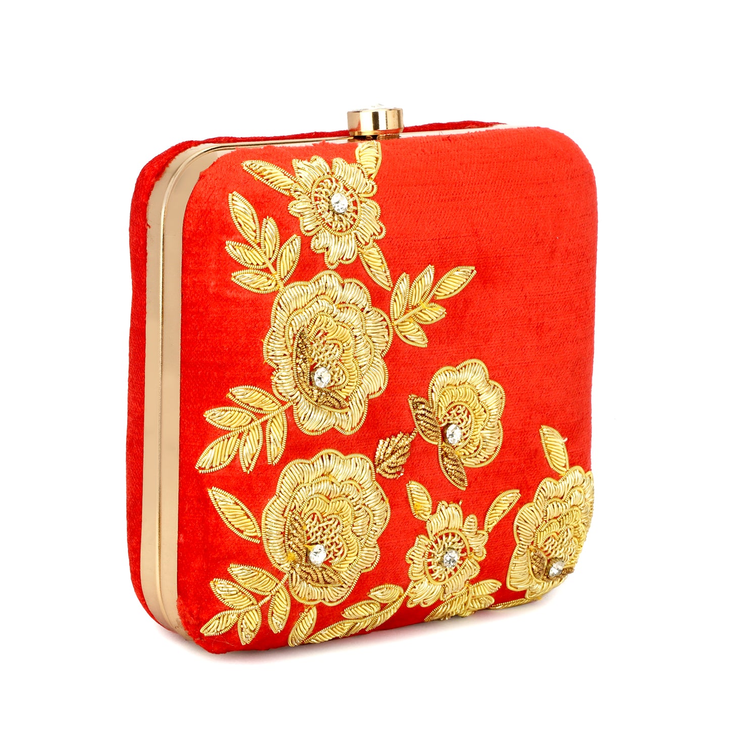 women red color handmade bridal clutch purse