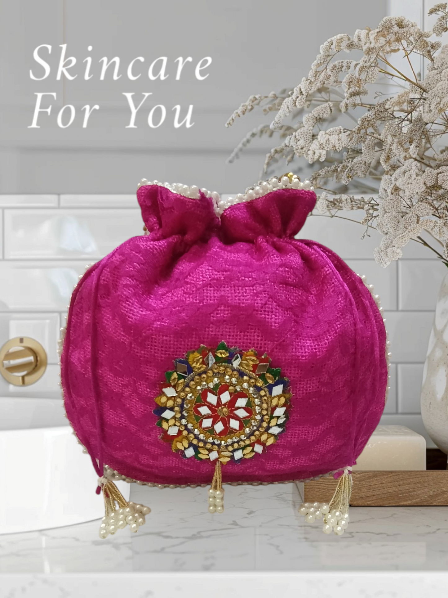 Latest design women jute potli bag